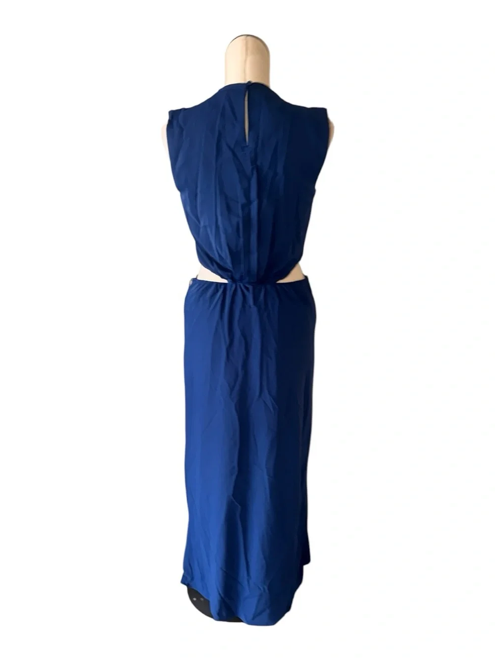 NWT Abercrombie & Fitch Navy Side Cut Out Maxi Dress Small NO BELT